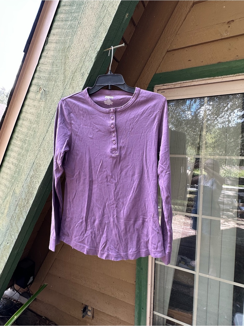 Flattering Duluth Trading Co Purple Long Sleeve Henley